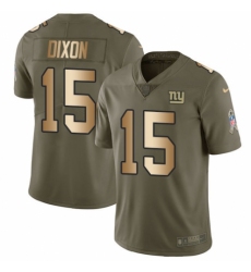 Men's Nike New York Giants #15 Riley Dixon Limited Olive Gold 2017 Salute to Service NFL Jersey