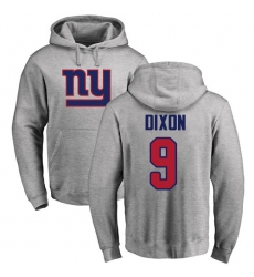 NFL Nike New York Giants #9 Riley Dixon Ash Name & Number Logo Pullover Hoodie