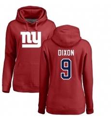 NFL Women's Nike New York Giants #9 Riley Dixon Red Name & Number Logo Pullover Hoodie