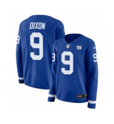 Women's Nike New York Giants #9 Riley Dixon Limited Royal Blue Therma Long Sleeve NFL Jersey