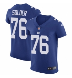 Men's Nike New York Giants #76 Nate Solder Royal Blue Team Color Vapor Untouchable Elite Player NFL Jersey