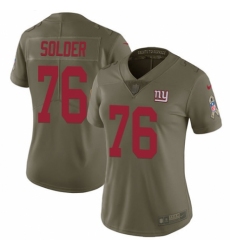 Women's Nike New York Giants #76 Nate Solder Limited Olive 2017 Salute to Service NFL Jersey