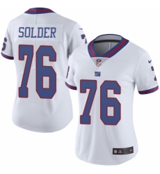 Women's Nike New York Giants #76 Nate Solder Limited White Rush Vapor Untouchable NFL Jersey