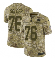 Youth Nike New York Giants #76 Nate Solder Limited Camo 2018 Salute to Service NFL Jersey