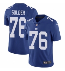 Youth Nike New York Giants #76 Nate Solder Royal Blue Team Color Vapor Untouchable Elite Player NFL Jersey