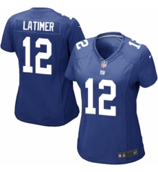 Women's Nike New York Giants #12 Cody Latimer Game Royal Blue Team Color NFL Jersey