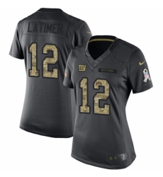 Women's Nike New York Giants #12 Cody Latimer Limited Black 2016 Salute to Service NFL Jersey