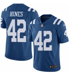 Men's Nike Indianapolis Colts #42 Nyheim Hines Limited Royal Blue Rush Vapor Untouchable NFL Jersey