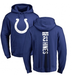 NFL Nike Indianapolis Colts #21 Nyheim Hines Royal Blue Backer Pullover Hoodie