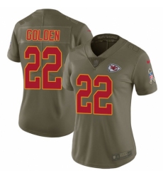 Women's Nike Kansas City Chiefs #22 Robert Golden Limited Olive 2017 Salute to Service NFL Jersey