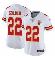 Women's Nike Kansas City Chiefs #22 Robert Golden White Vapor Untouchable Elite Player NFL Jersey