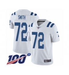 Men's Indianapolis Colts #72 Braden Smith White Vapor Untouchable Limited Player 100th Season Football Jersey