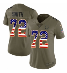 Women's Nike Indianapolis Colts #72 Braden Smith Limited Olive/USA Flag 2017 Salute to Service NFL Jersey