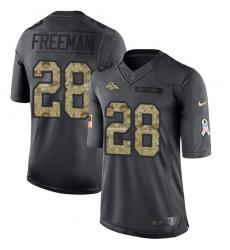 Men's Nike Denver Broncos #28 Royce Freeman Limited Black 2016 Salute to Service NFL Jersey
