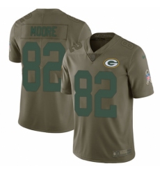 Youth Nike Green Bay Packers #82 J'Mon Moore Limited Olive 2017 Salute to Service NFL Jersey