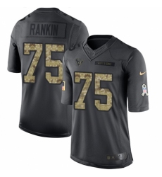 Youth Nike Houston Texans #75 Martinas Rankin Limited Black 2016 Salute to Service NFL Jersey