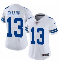 Women's Nike Dallas Cowboys #13 Michael Gallup White Vapor Untouchable Limited Player NFL Jersey