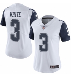 Women's Nike Dallas Cowboys #3 Mike White Limited White Rush Vapor Untouchable NFL Jersey