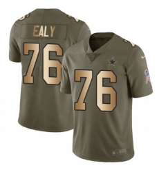 Men's Nike Dallas Cowboys #76 Kony Ealy Limited Olive/Gold 2017 Salute to Service NFL Jersey