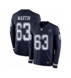 Men's Nike Dallas Cowboys #63 Marcus Martin Limited Navy Blue Therma Long Sleeve NFL Jersey