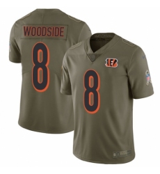Youth Nike Cincinnati Bengals #8 Logan Woodside Limited Olive 2017 Salute to Service NFL Jersey