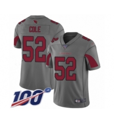 Men's Arizona Cardinals #52 Mason Cole Limited Silver Inverted Legend 100th Season Football Jersey