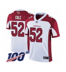 Men's Arizona Cardinals #52 Mason Cole White Vapor Untouchable Limited Player 100th Season Football Jersey