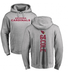 NFL Nike Arizona Cardinals #64 Mason Cole Ash Backer Pullover Hoodie