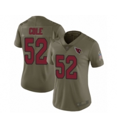 Women's Arizona Cardinals #52 Mason Cole Limited Olive 2017 Salute to Service Football Jersey