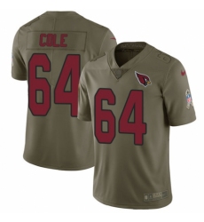 Youth Nike Arizona Cardinals #64 Mason Cole Limited Olive 2017 Salute to Service NFL Jersey