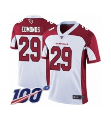 Men's Arizona Cardinals #29 Chase Edmonds White Vapor Untouchable Limited Player 100th Season Football Jersey