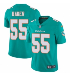 Men's Nike Miami Dolphins #55 Jerome Baker Aqua Green Team Color Vapor Untouchable Limited Player NFL Jersey
