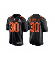 Men's Cincinnati Bengals #30 Jessie Bates III 2022 Black Super Bowl LVI Game Stitched Jersey