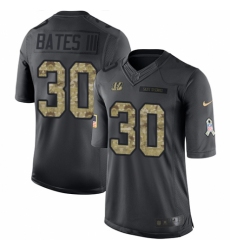 Men's Nike Cincinnati Bengals #30 Jessie Bates III Limited Black 2016 Salute to Service NFL Jersey