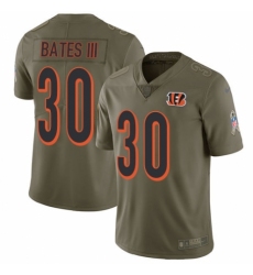 Men's Nike Cincinnati Bengals #30 Jessie Bates III Limited Olive 2017 Salute to Service NFL Jersey