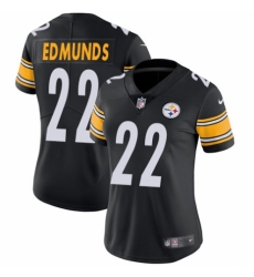 Women's Nike Pittsburgh Steelers #22 Terrell Edmunds Black Team Color Vapor Untouchable Limited Player NFL Jersey