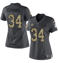 Women's Nike Pittsburgh Steelers #34 Terrell Edmunds Limited Black 2016 Salute to Service NFL Jersey