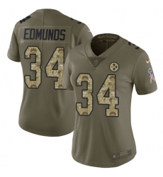 Women's Nike Pittsburgh Steelers #34 Terrell Edmunds Limited Olive Camo 2017 Salute to Service NFL Jersey