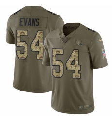 Men's Nike Tennessee Titans #54 Rashaan Evans Limited Olive Camo 2017 Salute to Service NFL Jersey