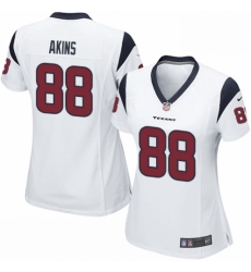 Women's Nike Houston Texans #88 Jordan Akins Game White NFL Jersey