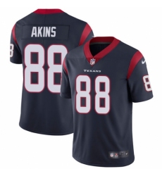 Youth Nike Houston Texans #88 Jordan Akins Navy Blue Team Color Vapor Untouchable Limited Player NFL Jersey