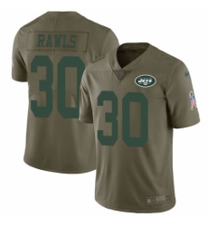 Men's Nike New York Jets #30 Thomas Rawls Limited Olive 2017 Salute to Service NFL Jersey