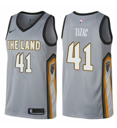 Women's Nike Cleveland Cavaliers #41 Ante Zizic Swingman Gray NBA Jersey - City Edition