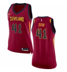 Women's Nike Cleveland Cavaliers #41 Ante Zizic Swingman Maroon NBA Jersey - Icon Edition