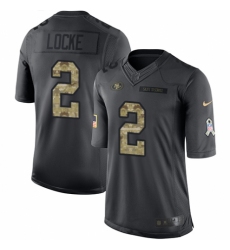 Men's Nike San Francisco 49ers #2 Jeff Locke Limited Black 2016 Salute to Service NFL Jersey