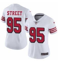 Women's Nike San Francisco 49ers #95 Kentavius Street Limited White Rush Vapor Untouchable NFL Jersey