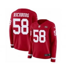Women's Nike San Francisco 49ers #58 Weston Richburg Limited Red Therma Long Sleeve NFL Jersey