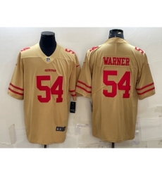 Men's San Francisco 49ers #54 Fred Warner Gold NEW 2022 Inverted Legend Stitched NFL Nike Limited Jersey
