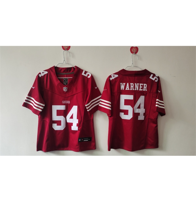 Women's San Francisco 49ers #54 Fred Warner Red F.U.S.E Vapor Untouchable Stitched Jersey(Run Small)