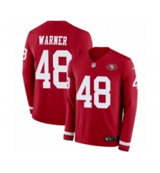 Youth Nike San Francisco 49ers #48 Fred Warner Limited Red Therma Long Sleeve NFL Jersey